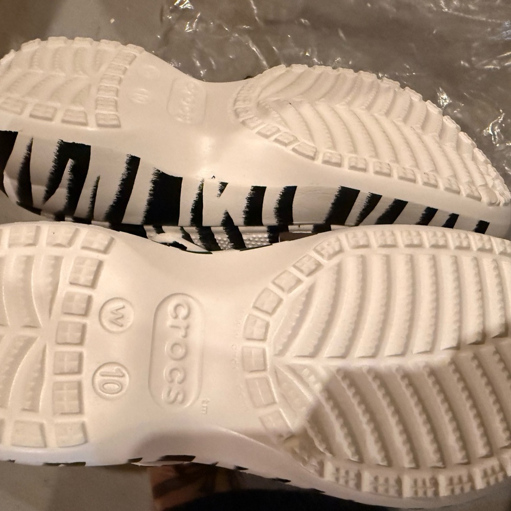 Crocs Black And White Zebra Pattern Clogs - image 3